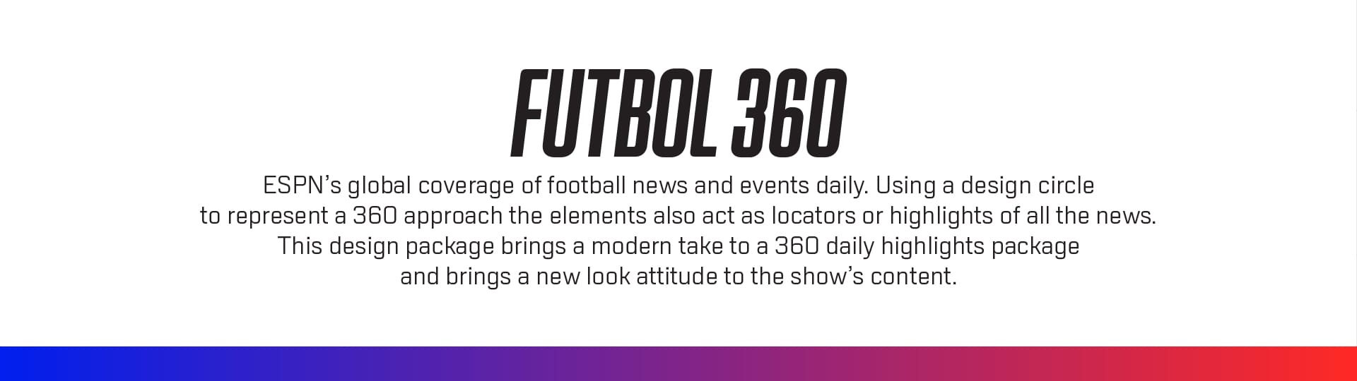 ESPN Shows Package Design.