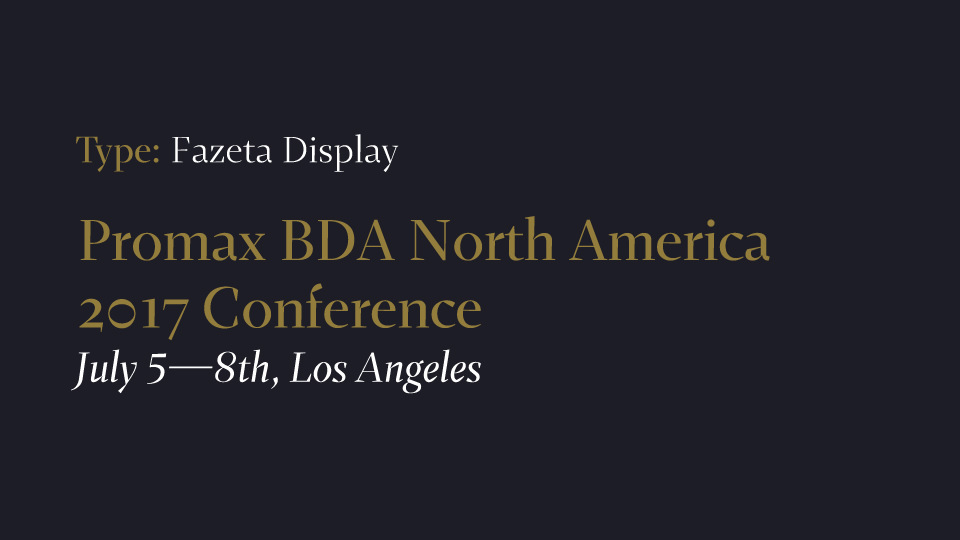 PromaxBDA Conference Main Titles.
